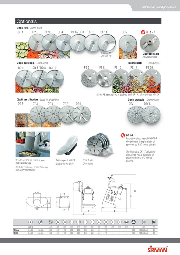 Sirman S40752502P TM2 ALL - Vegetable Cutter