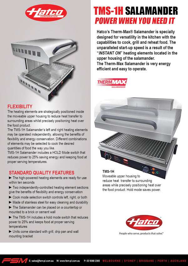 Hatco Thermax TMS-1H - Salamander