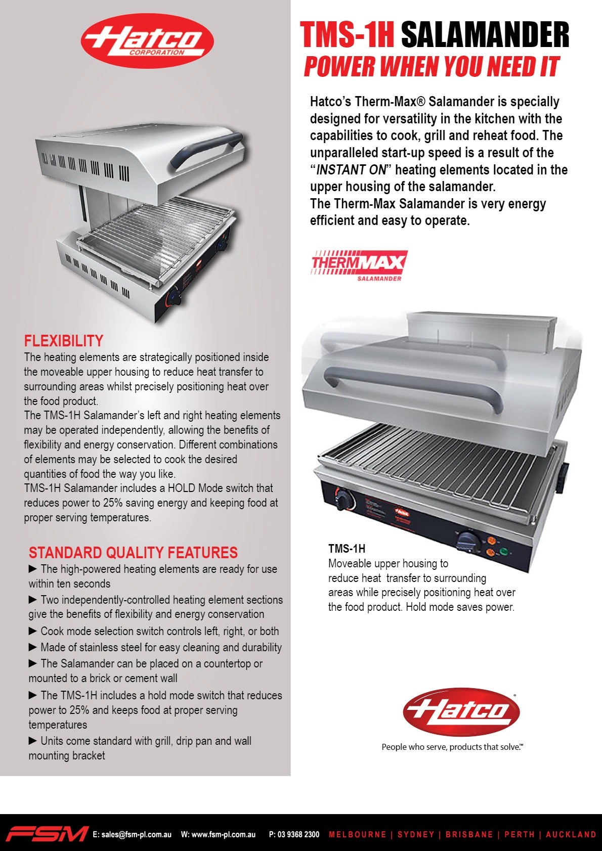 Hatco Thermax TMS2-1H - Salamander