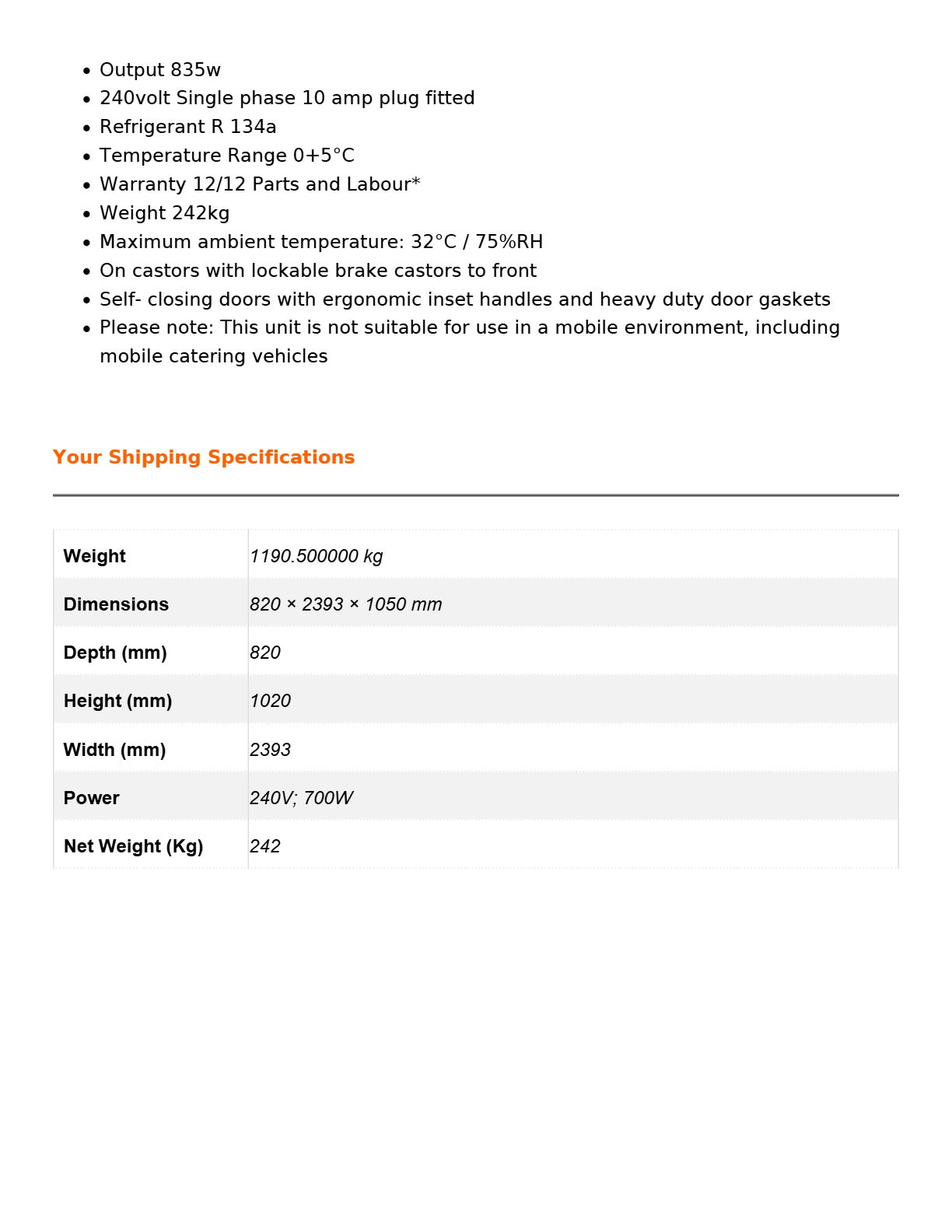 Thermaster TPB2400 - Pizza Prep Bench