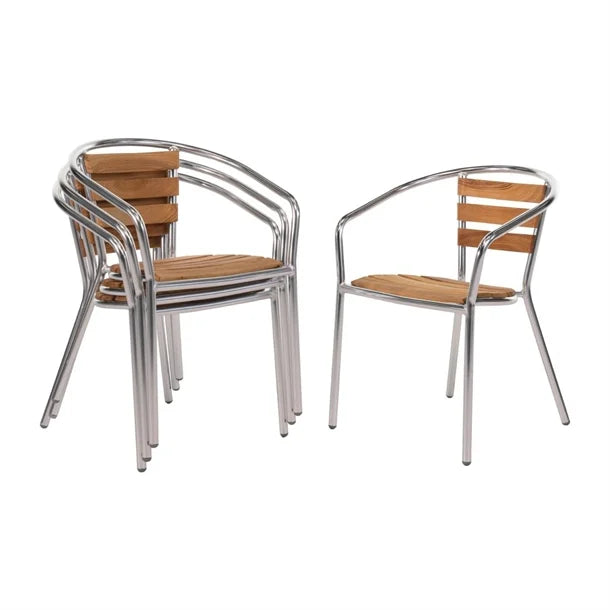 Bolero U421 - Four Aluminium & Ash Arm Chairs