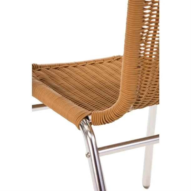 Bolero U422 - Four Natural Wicker Chairs with Aluminium Frame