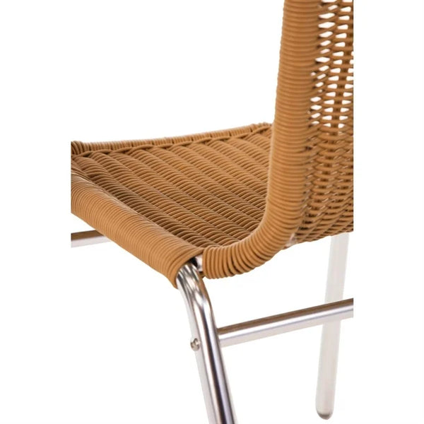Bolero U422 - Four Natural Wicker Chairs with Aluminium Frame