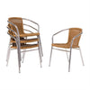 Bolero U422 - Four Natural Wicker Chairs with Aluminium Frame