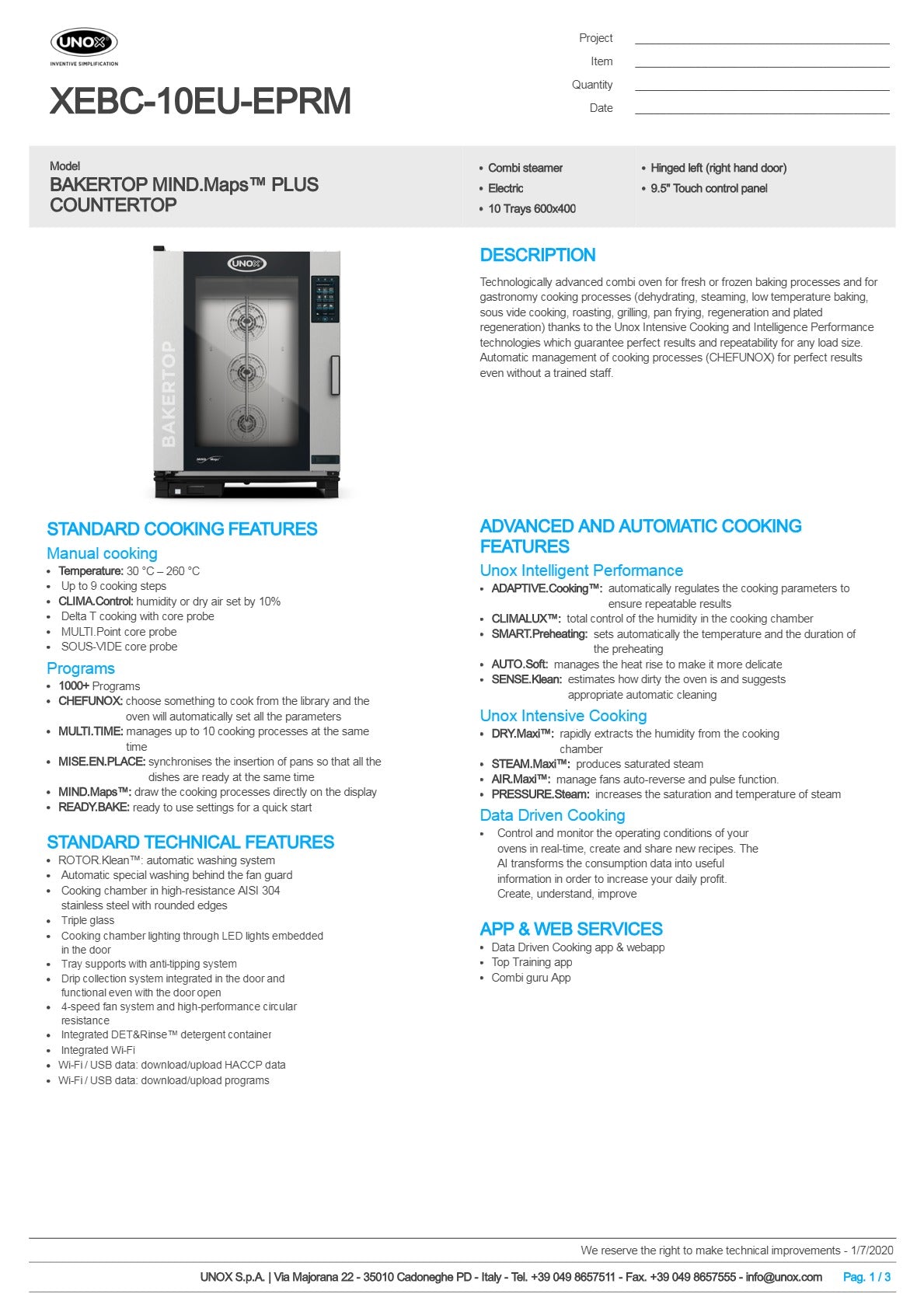 Unox Bakertop XEBC-10EU-EPRM - Combi Oven