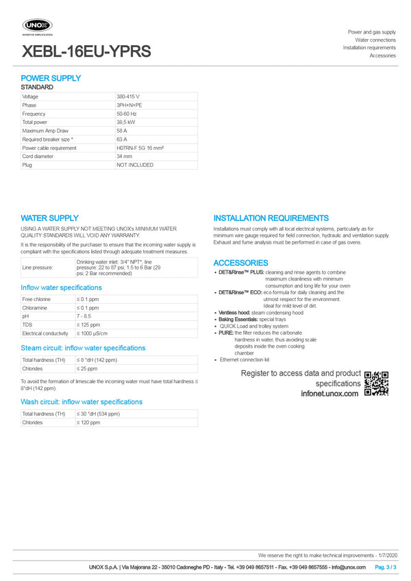 Unox Bakertop Big XEBL-16EU-YPRS - Combi Oven