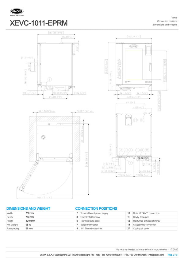 Unox Cheftop XEVC-1011-EPRM - Combi Oven