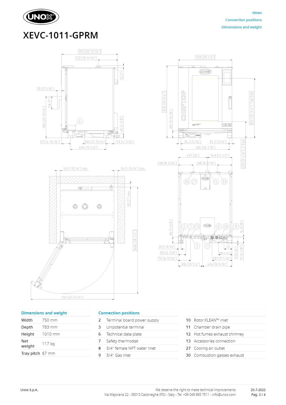 Unox Cheftop Gas XEVC-1011-GPRM - Combi Oven