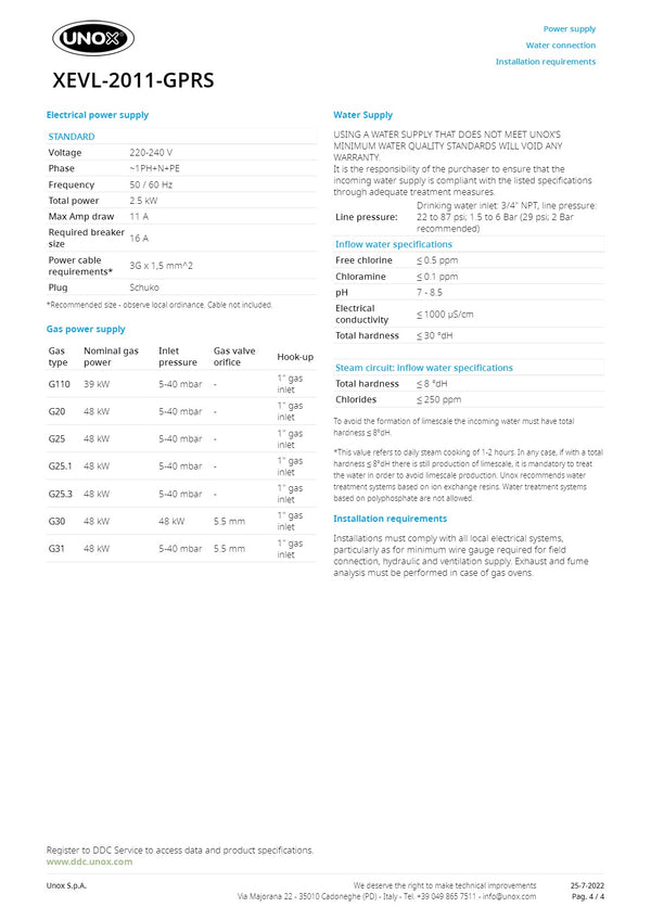 Unox Cheftop Big Gas XEVL-2011-GPRS - Combi Oven
