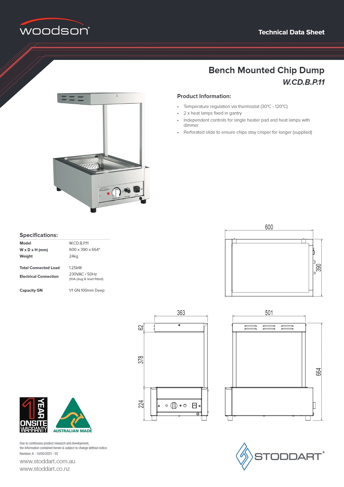 Woodson W.CD.B.P.11 - Pass Through Chip Dump