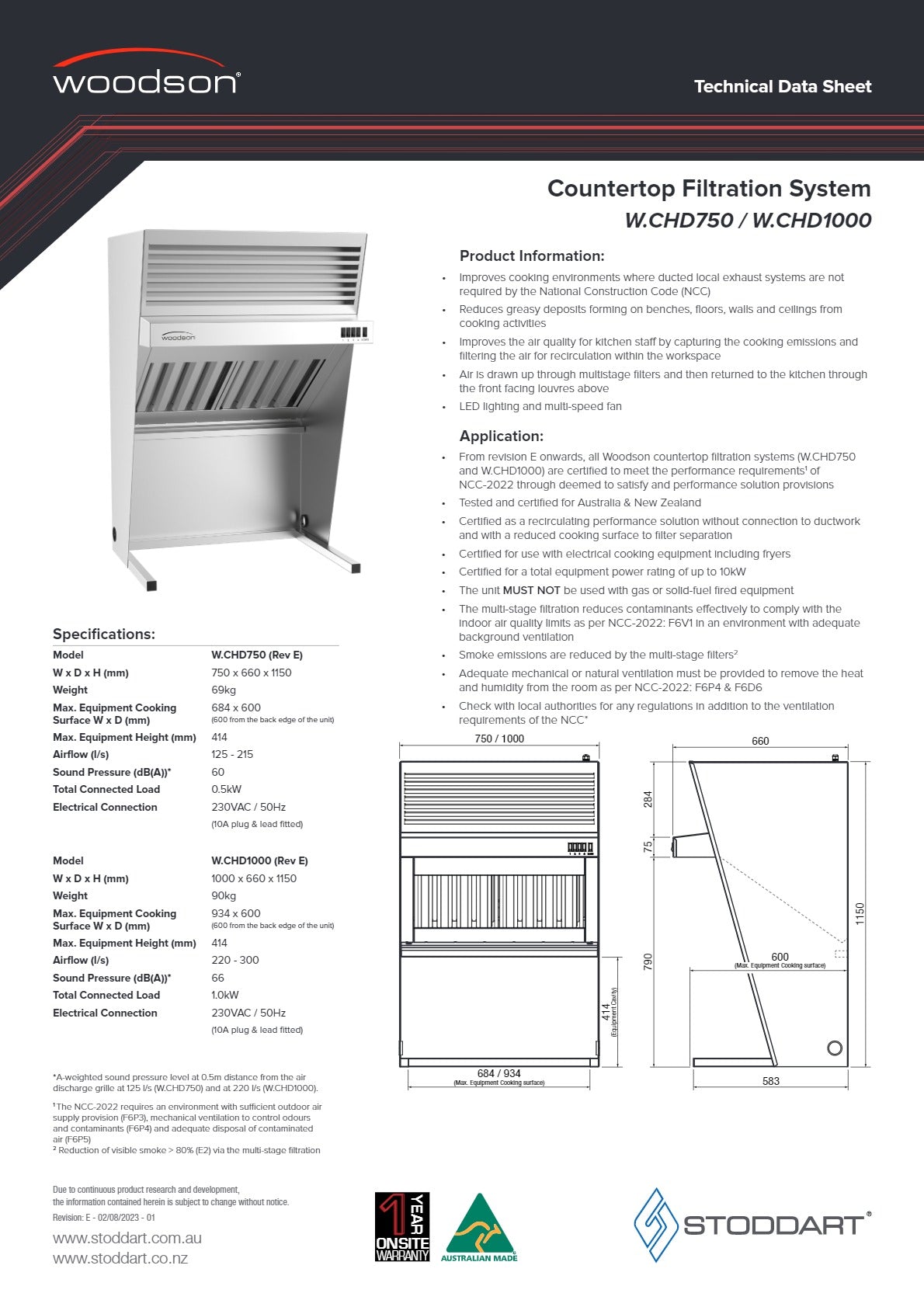 Thumbnail - Woodson W.CHD1000 - Countertop Ductless Exhaust Hood