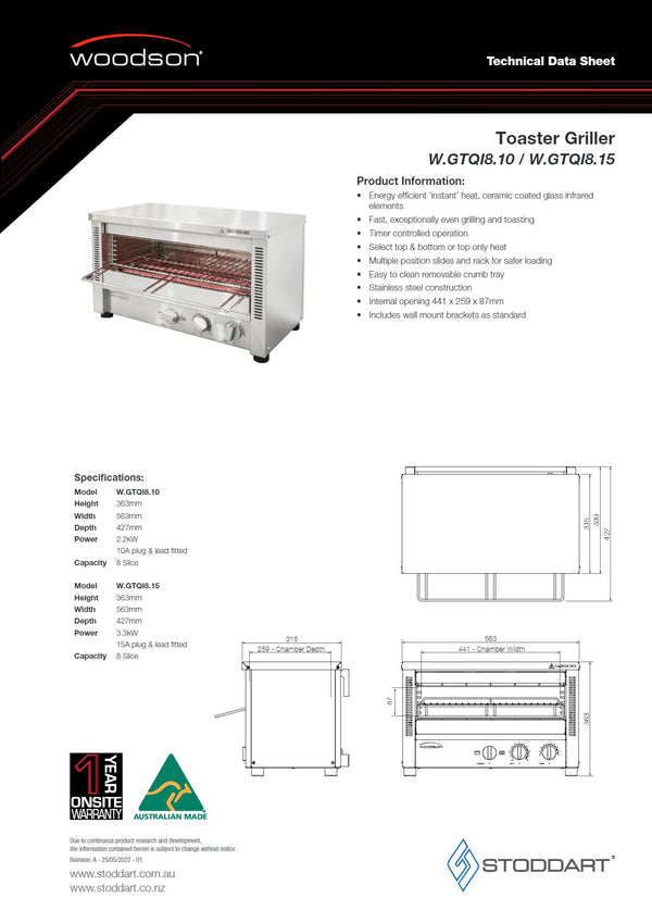 Woodson W.GTQI8.10 - Toaster Griller