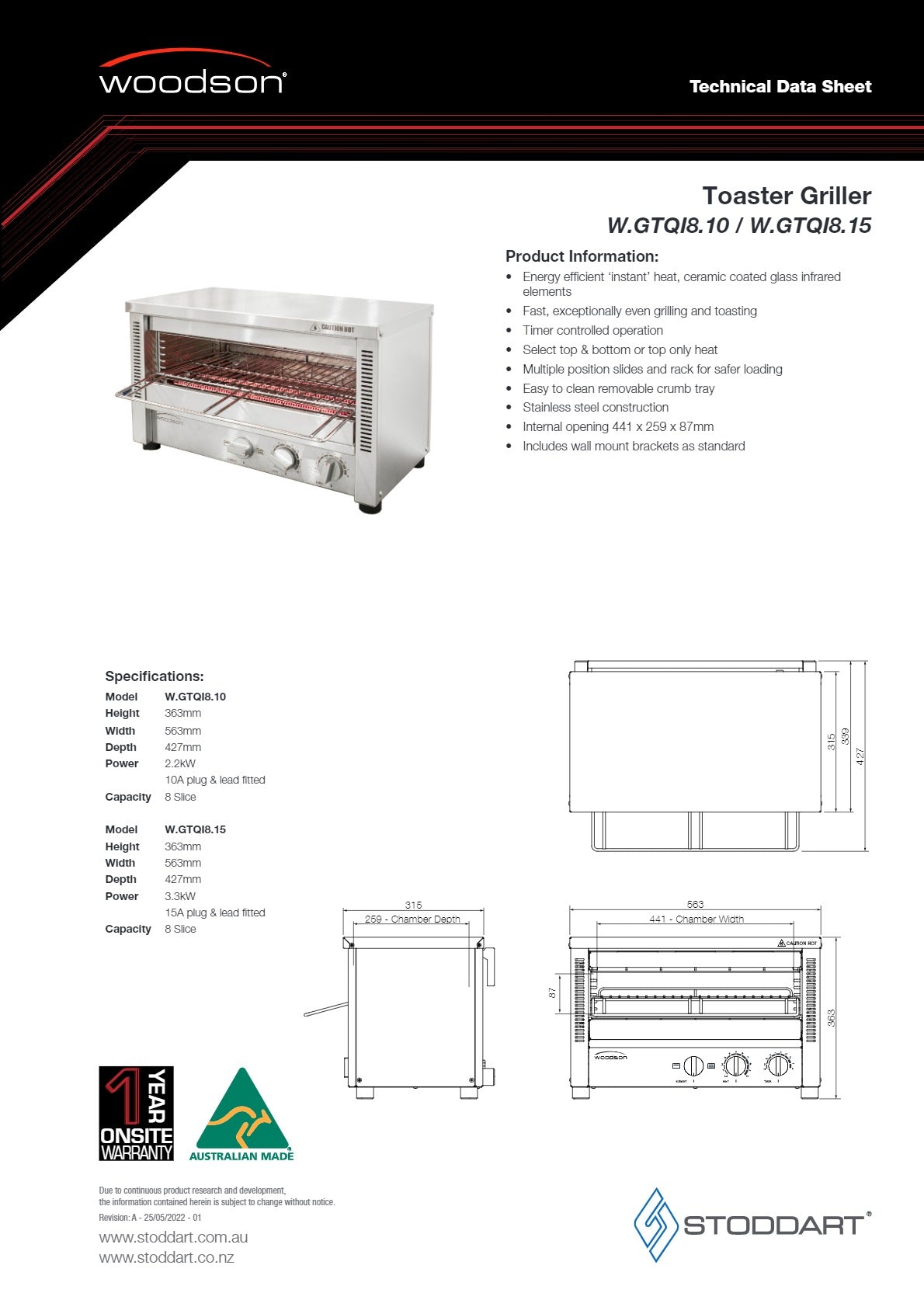 Woodson W.GTQI8.15 - Toaster Griller