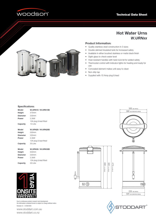 Woodson W.URN30 - Hot Water Urn