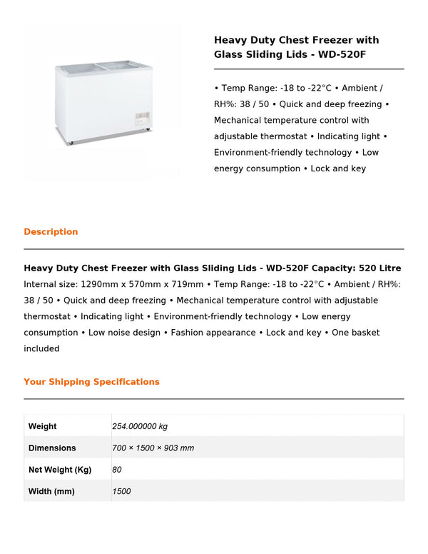 Thermaster WD-520F - Chest Freezer