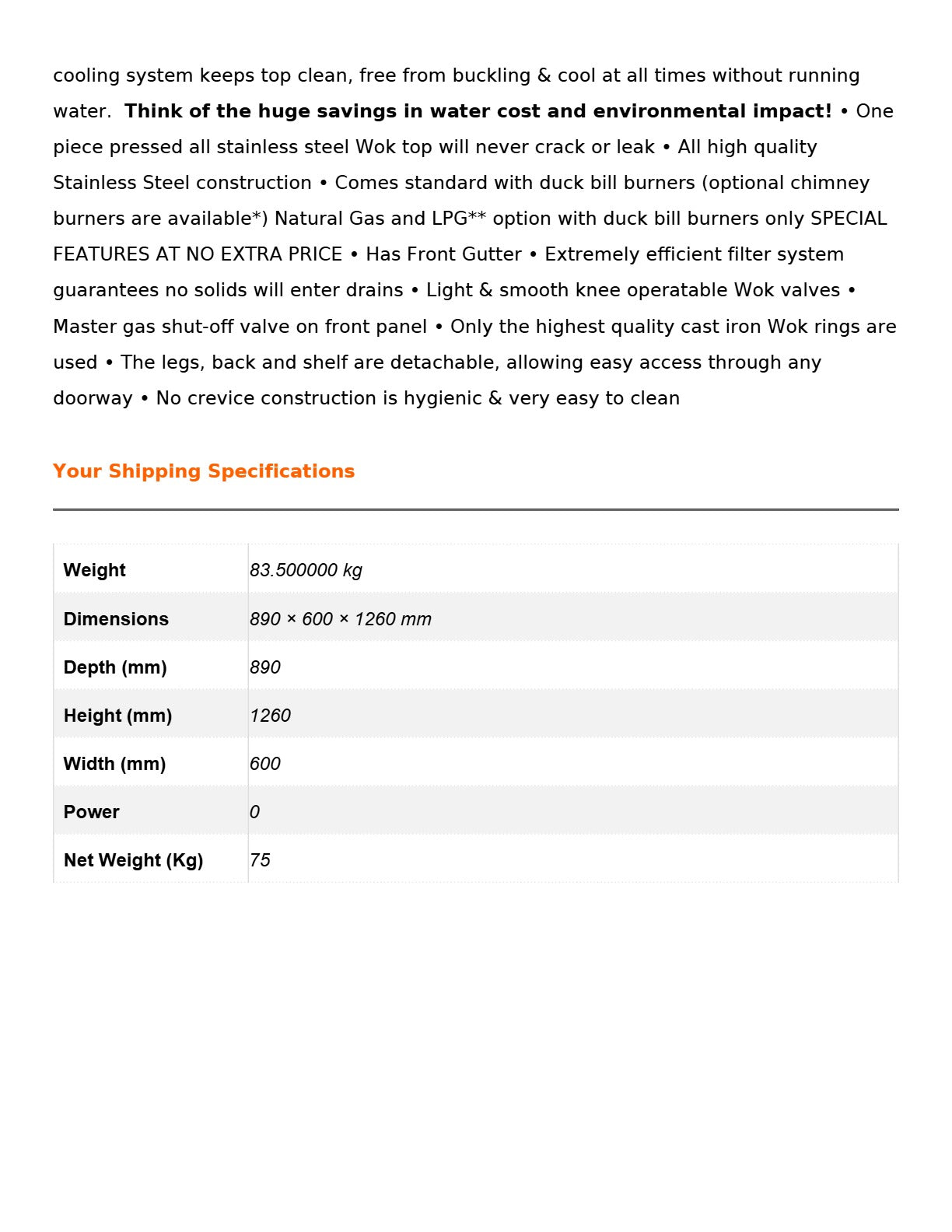Gasmax WW-1L - Single Wok