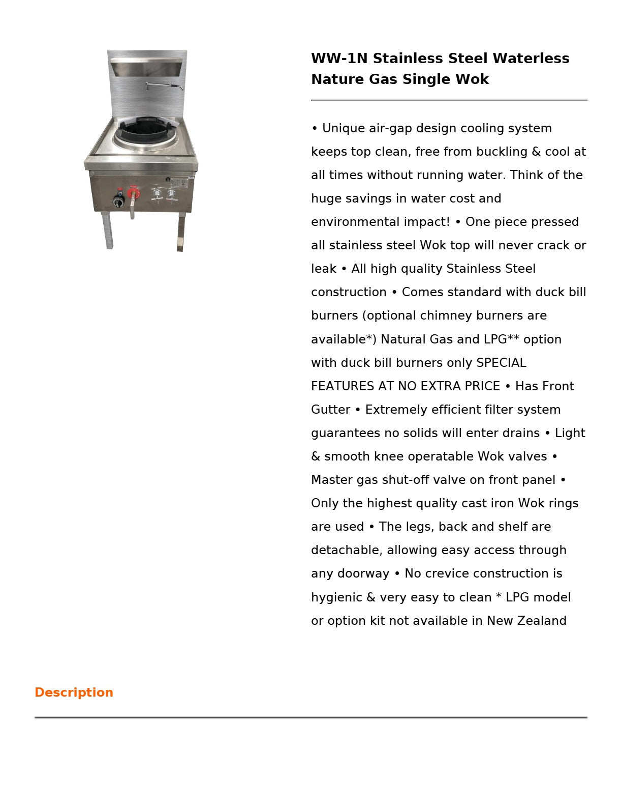 Gasmax WW-1N - Single Wok