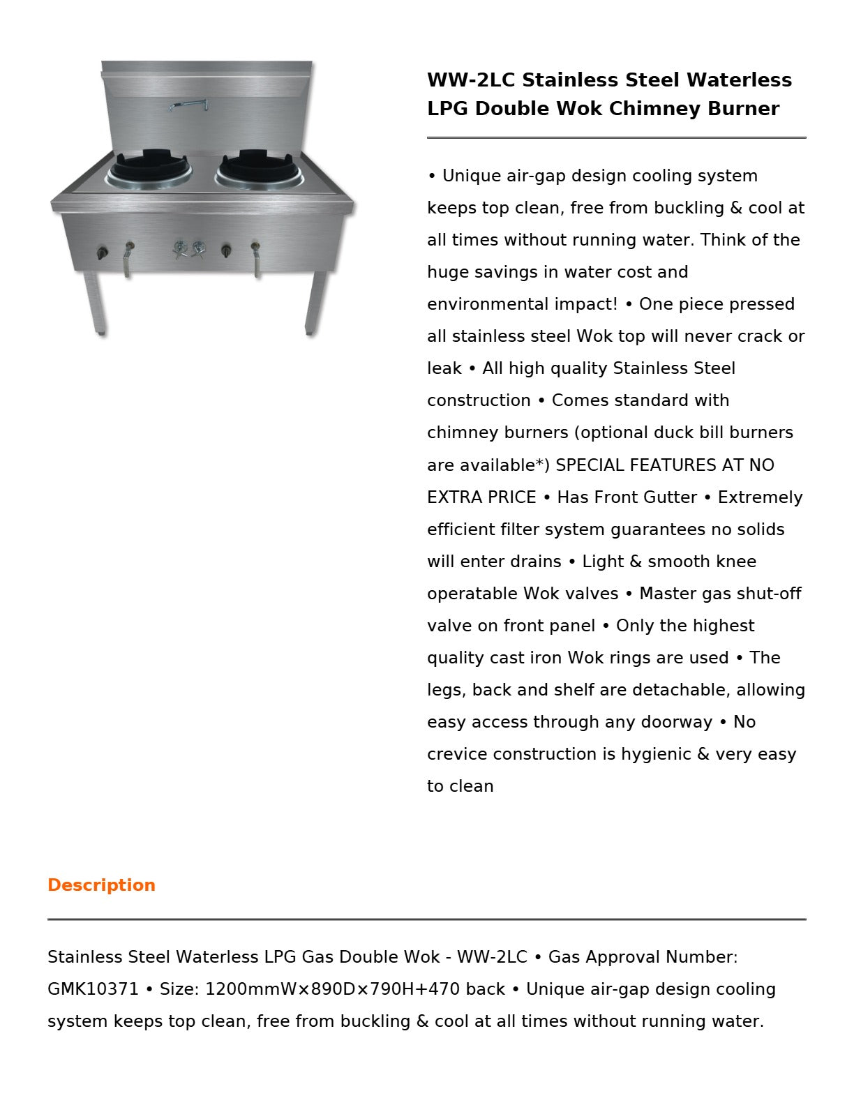 Gasmax WW-2LC - Double Wok