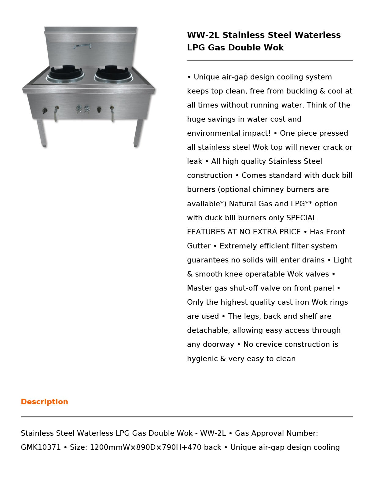 Gasmax WW-2L - Double Wok