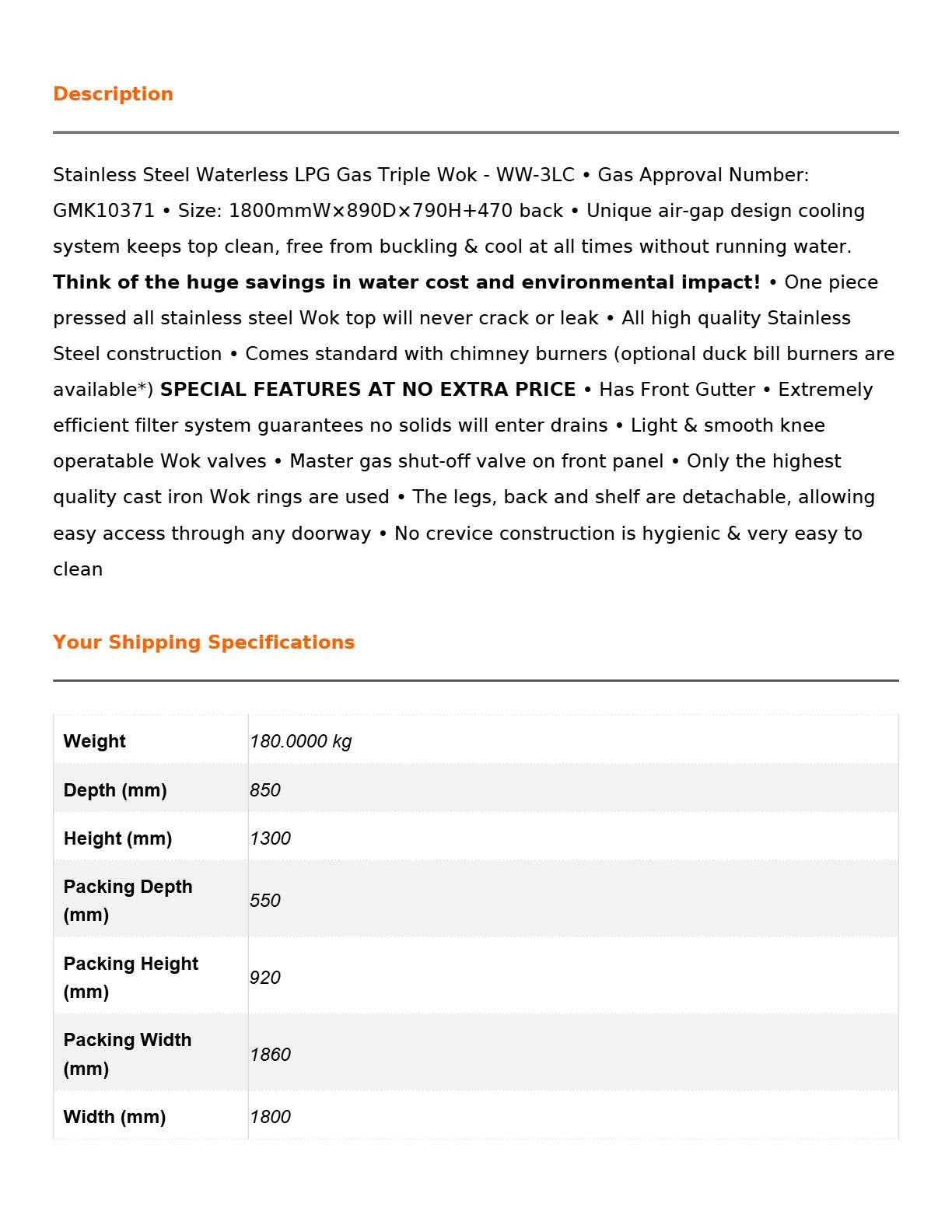 Gasmax WW-3LC - Triple Wok