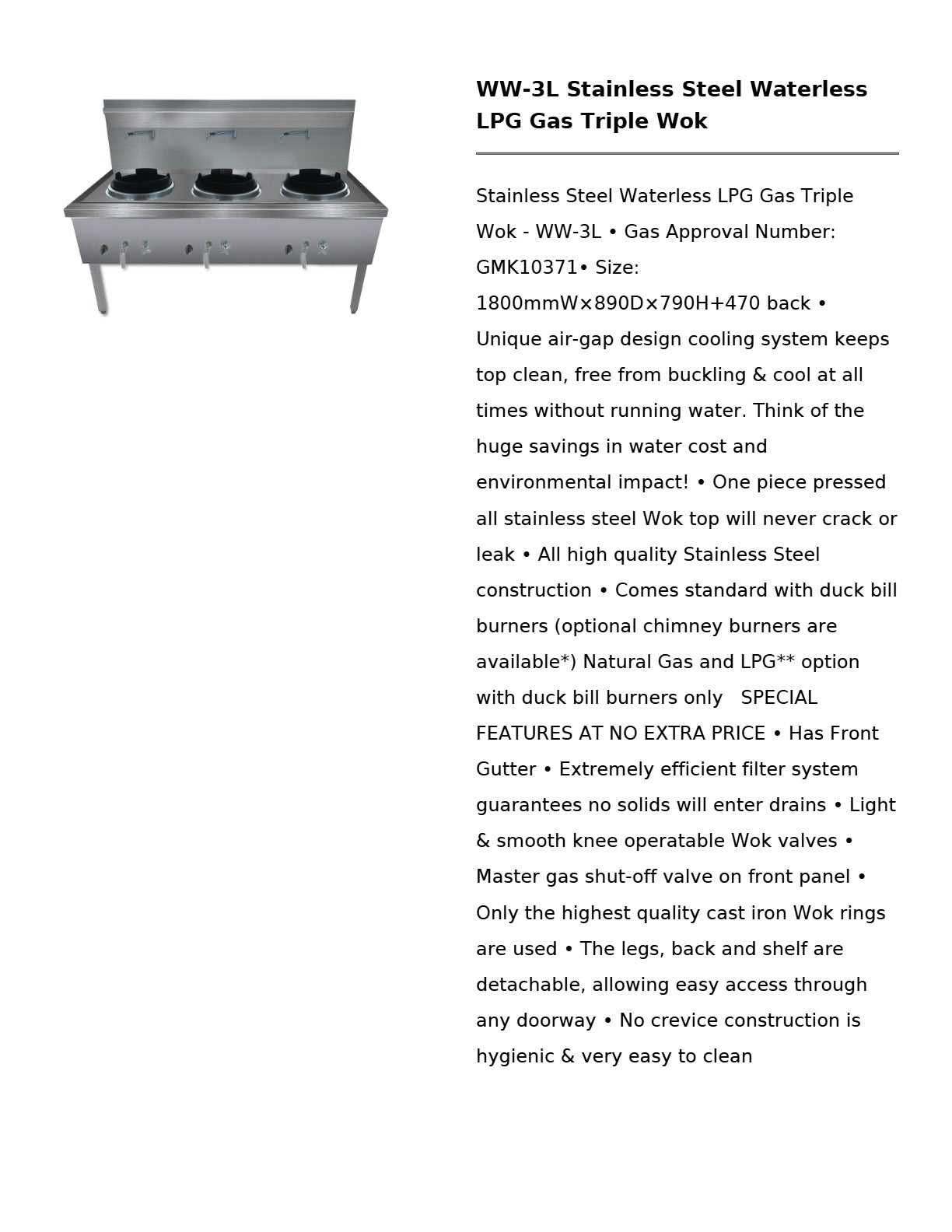 Gasmax WW-3L - Triple Wok
