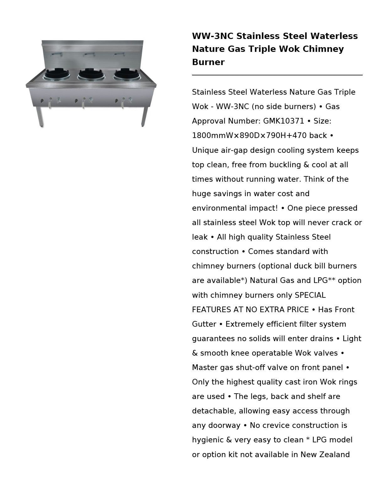 Gasmax WW-3NC - Triple Wok