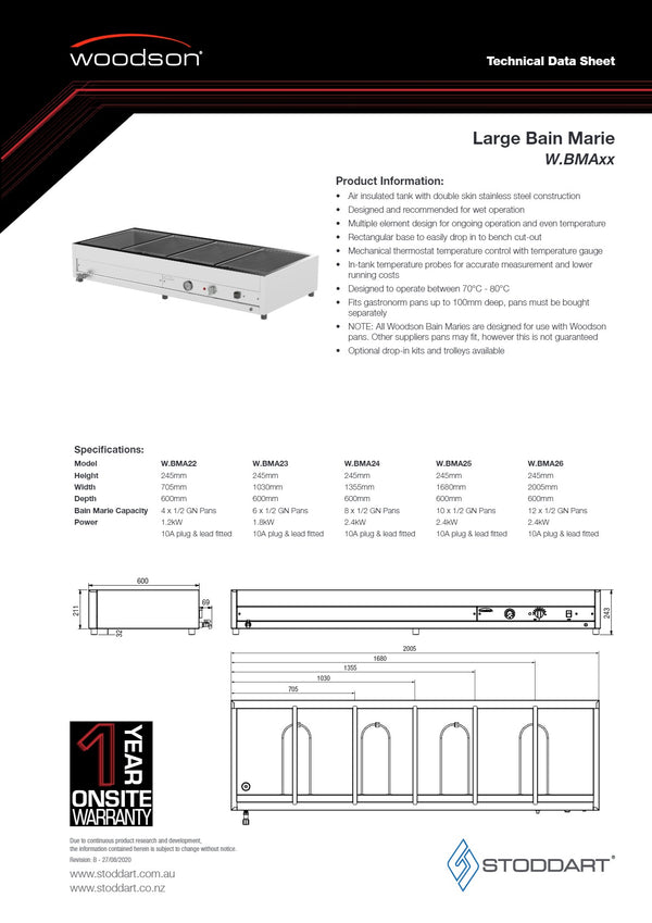 Woodson W.BMA24 - Bain Marie