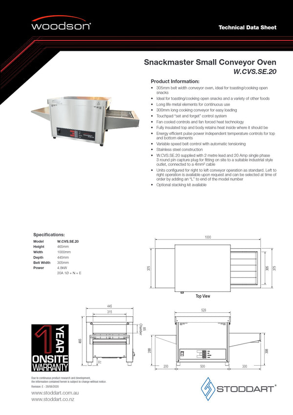 Woodson W.CVS.SE.20 - Conveyor Oven