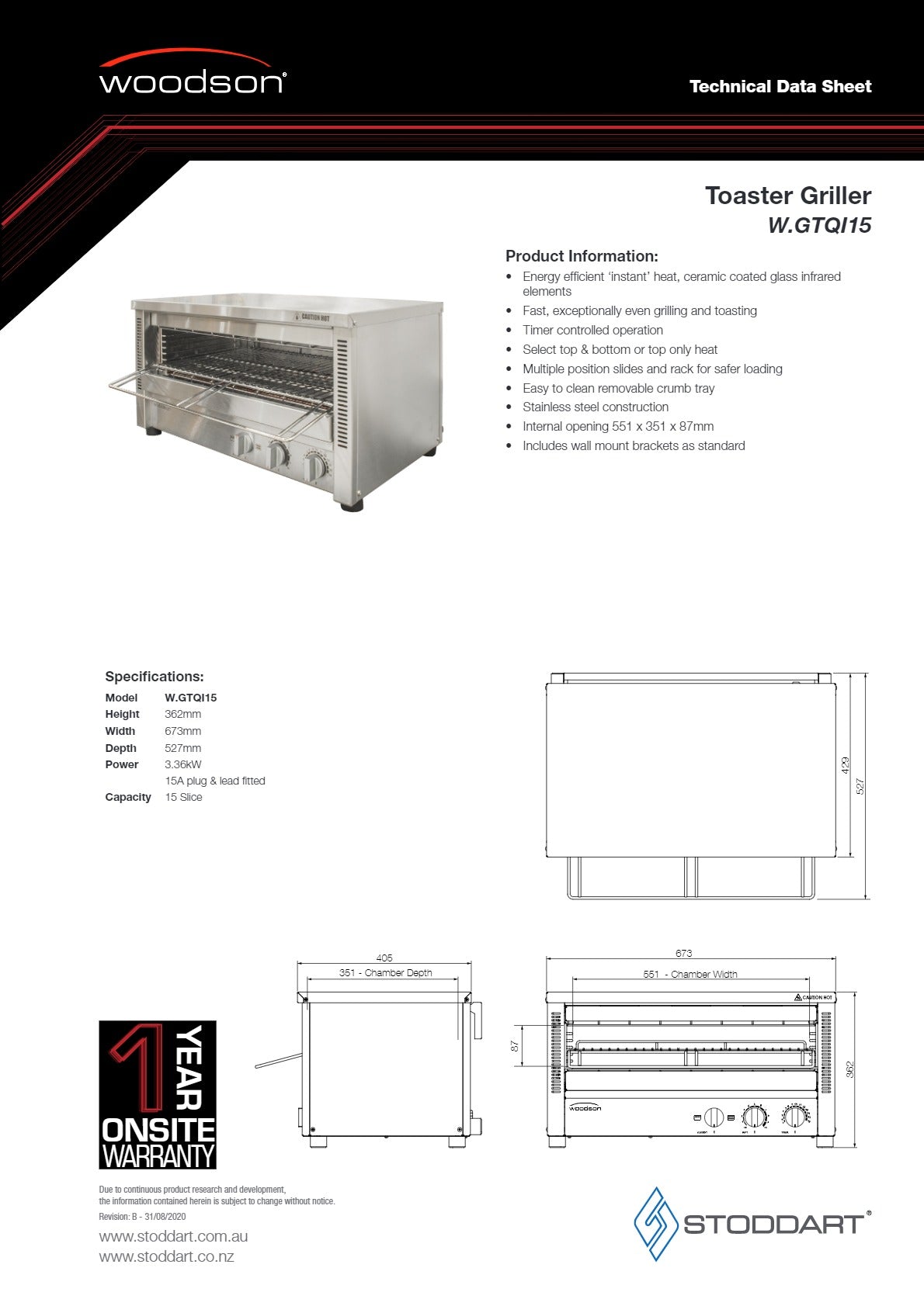 Woodson W.GTQI15 - Toaster Grill