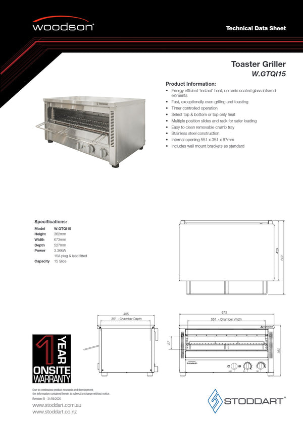 Woodson W.GTQI15 - Toaster Grill