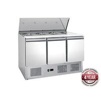 FED-X XGNS1300S - Three Door Salad Prep Fridge