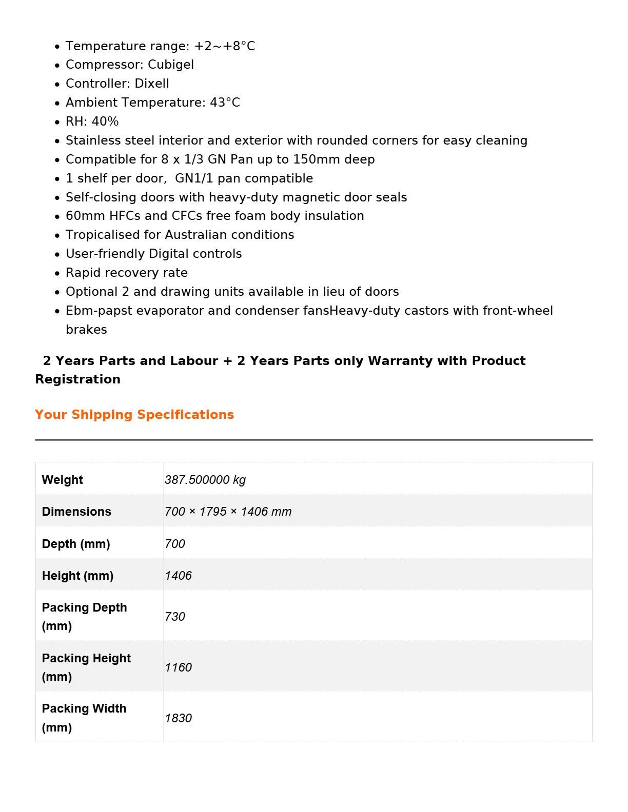 FED-X XSS7C18S3V - Sandwich Counter