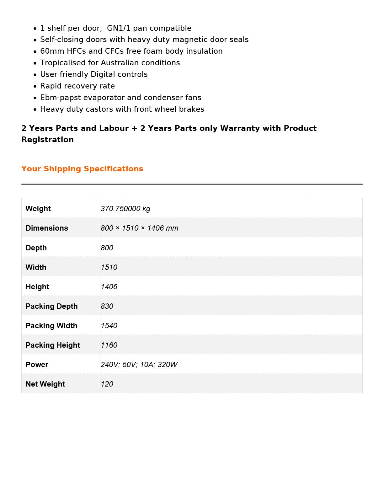 FED-X XSS8C15S2V - Sandwich Counter