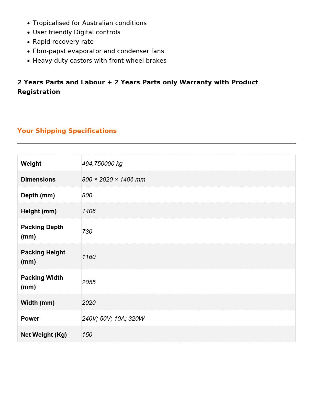FED-X XSS8C20S3V - Sandwich Counter