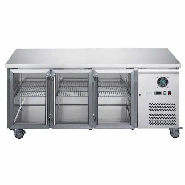 FED-X XUB7C18G3V - Three Glass Door Bench Fridge