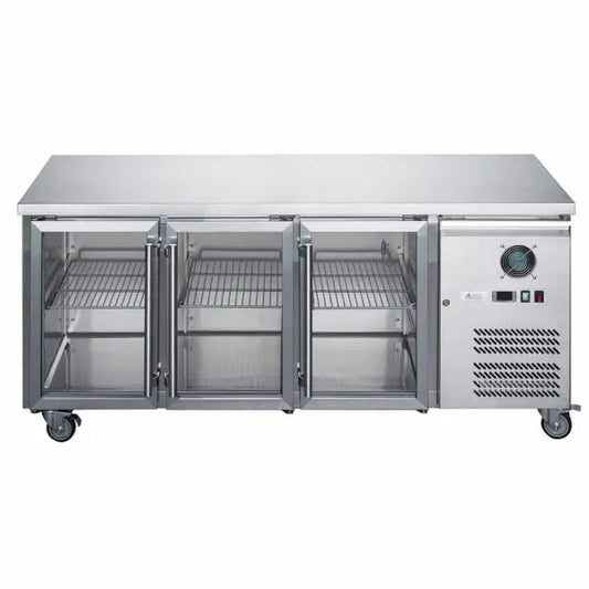 FED-X XUB7C18G3V - Three Glass Door Bench Fridge