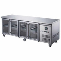 FED-X XUB7C22G4V - Four Glass Door Bench Fridge