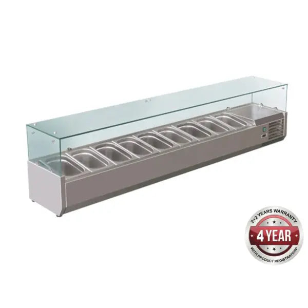 FED-X XVRX1500/380 - Flat Glass Salad Bench
