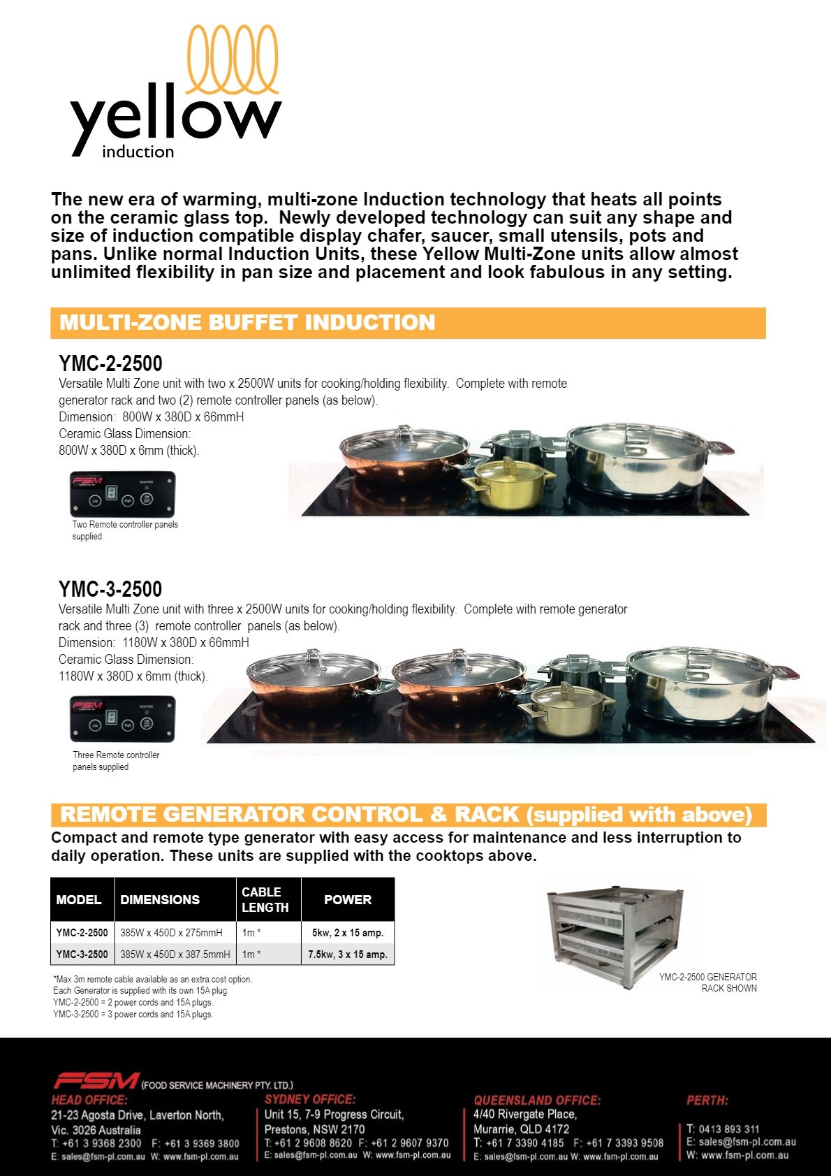 Yellow Induction YMC-3-2500 - Multizone Buffet Induction