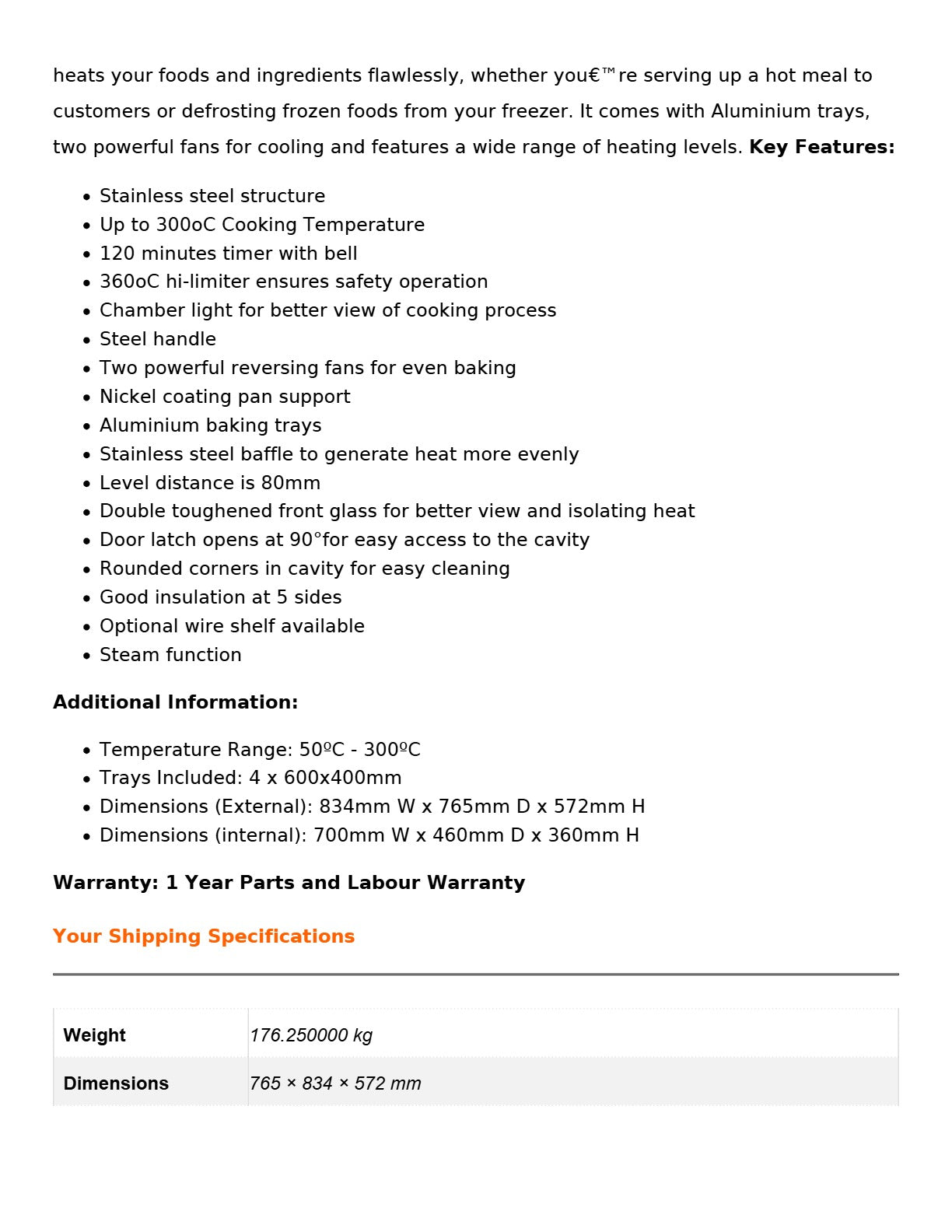 ConvectMax YXD-8A/15 - Convection Oven