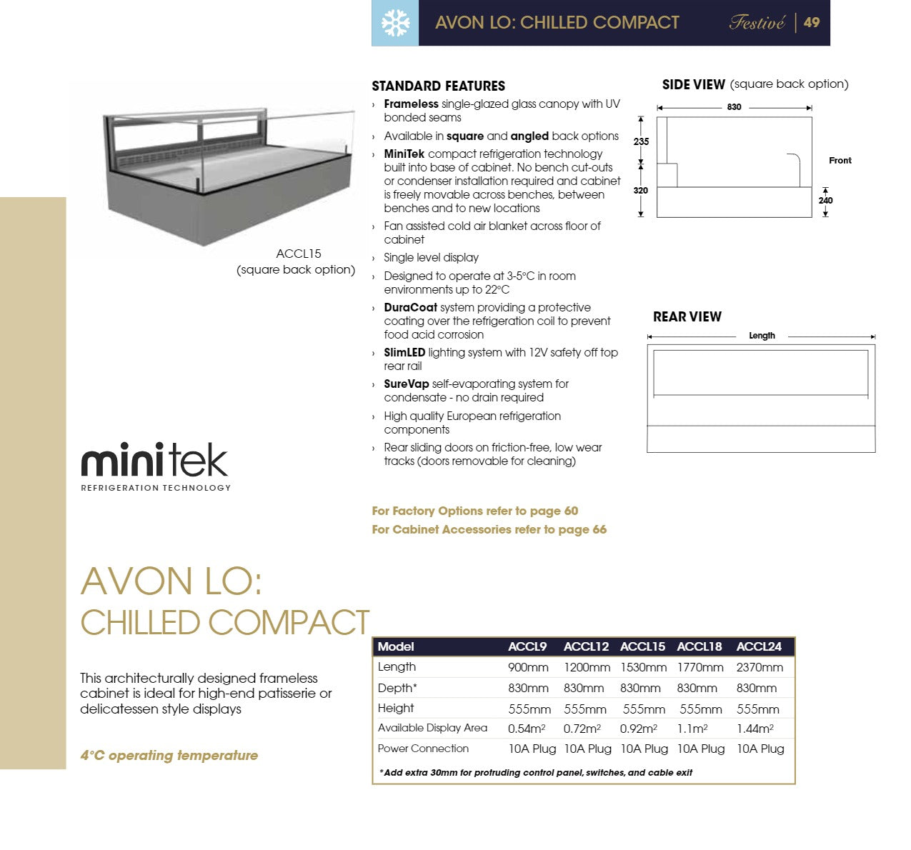 Festive Avon ACCL9/SB - Compact Chilled Display