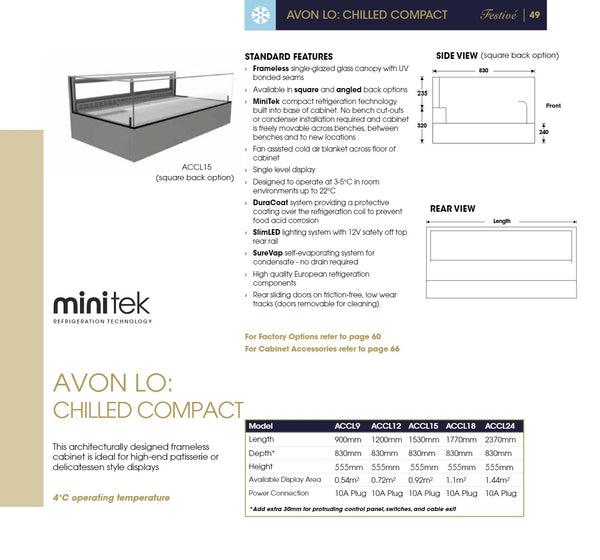 Festive Avon ACCL9/AB - Compact Chilled Display