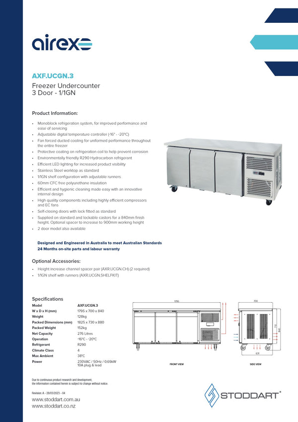 Airex AXF.UCGN.3 - Under Counter Freezer