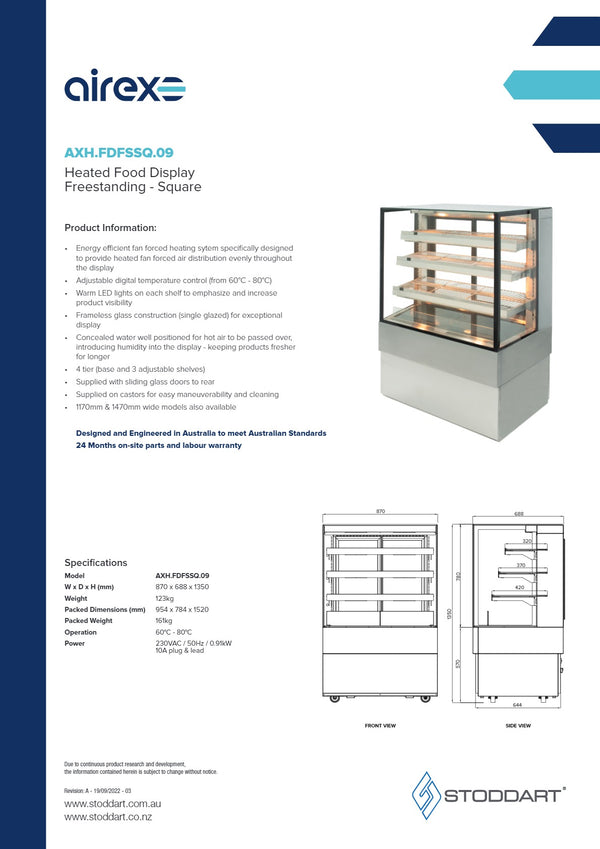 Airex AXH.FDFSSQ.09 - Heated Display
