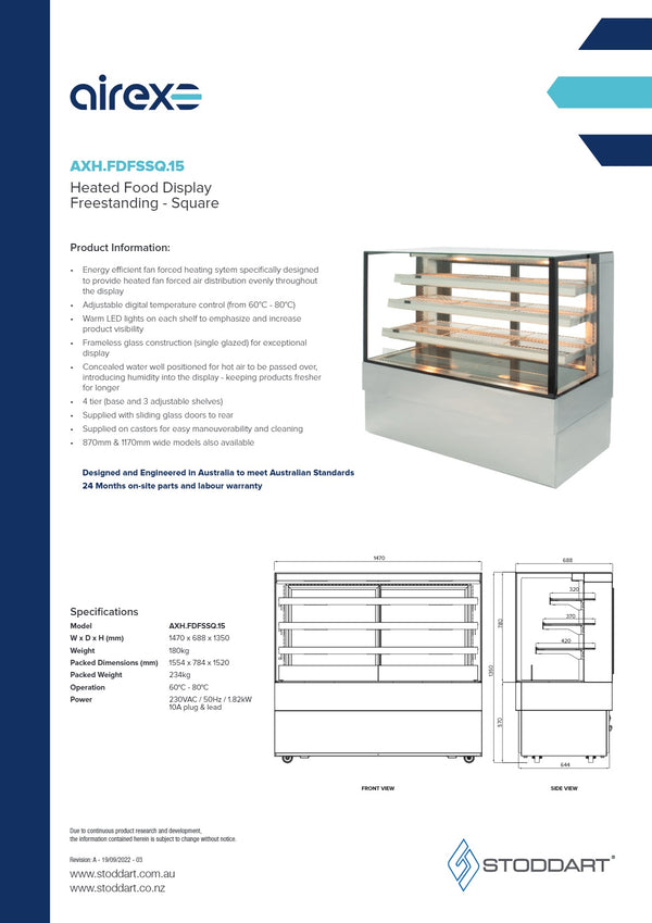 Airex AXH.FDFSSQ.15 - Hot Food Display