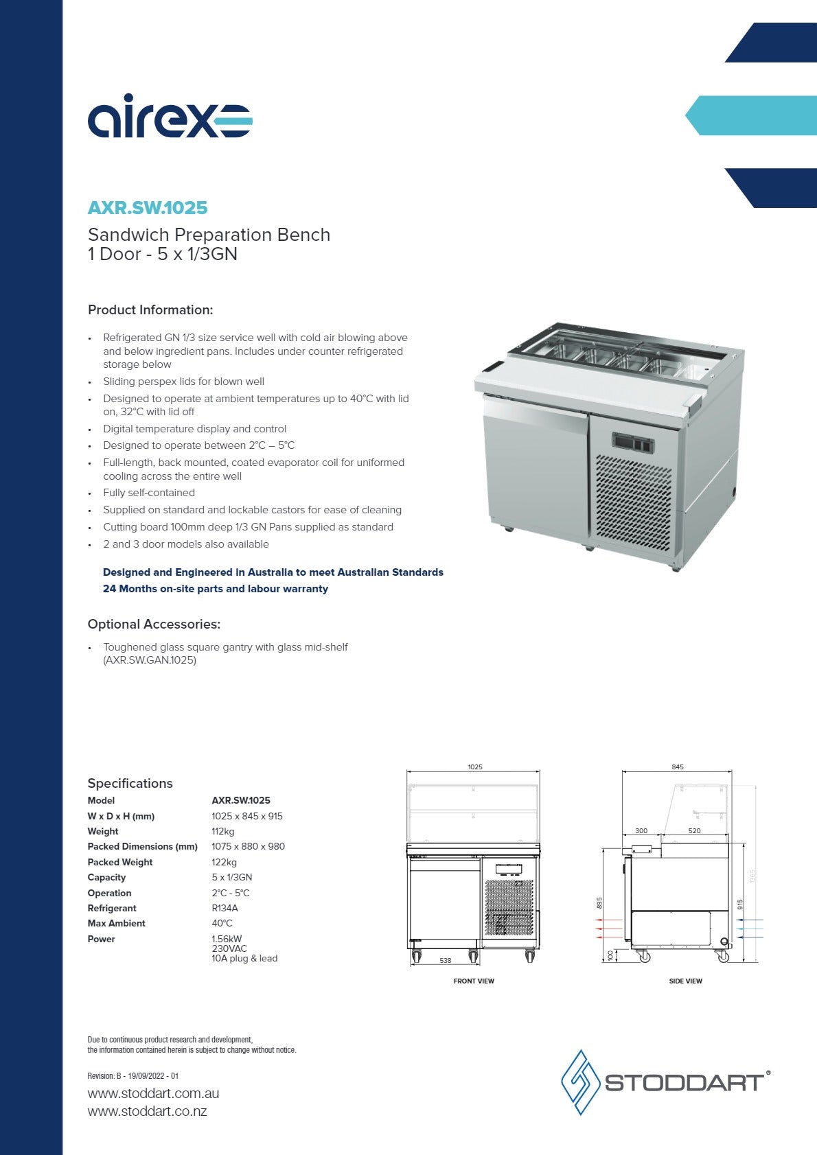 Airex AXR.SW.1025 - Sandwich Prep Fridge