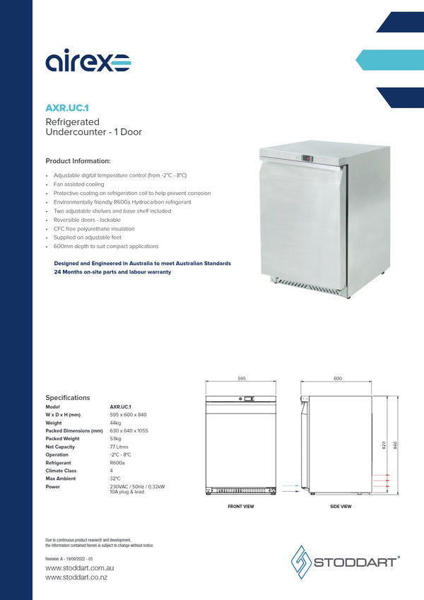 Airex AXR.UC.1 - Under Bench Fridge