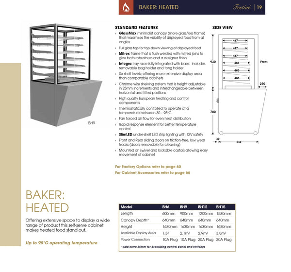 Festive Baker BH15 - Heated Display Cabinet