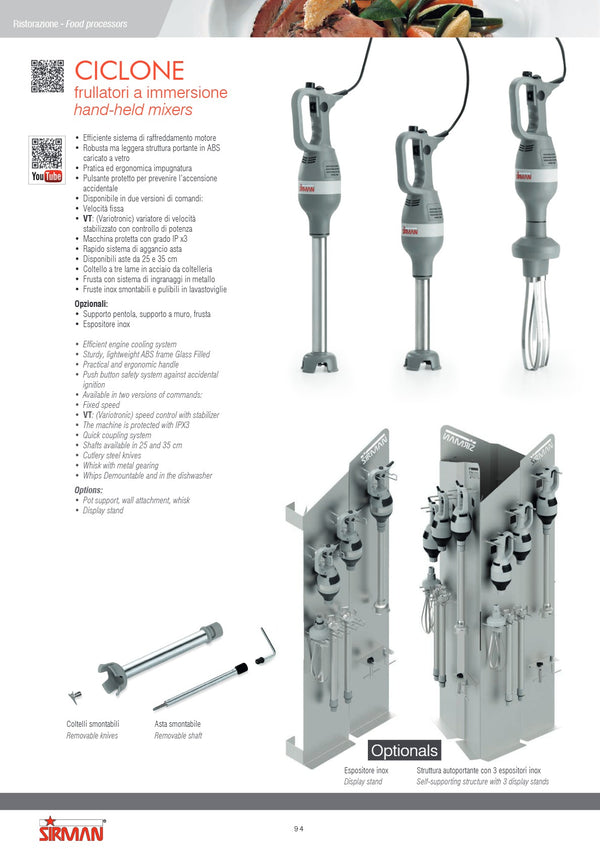Sirman S66530502K Ciclone 36VT Kit - Stick Blender