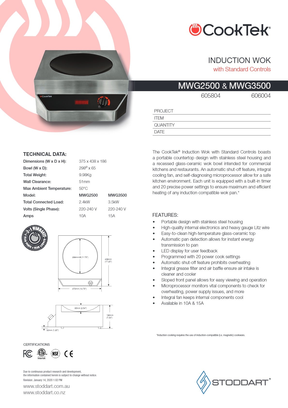 CookTek MWG3500 - Wok Burner